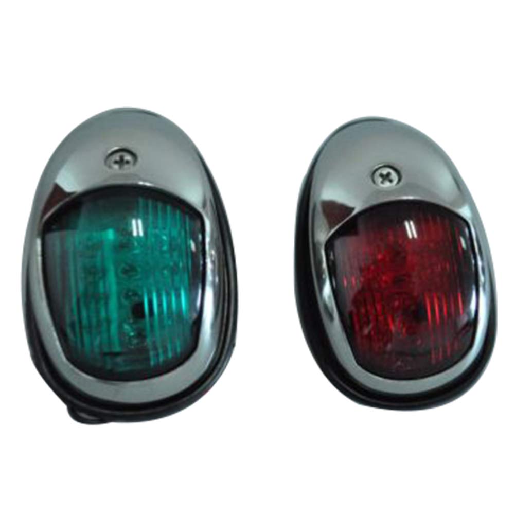 SIKUAI 98 * 55 * 35mm Barca Navigazione Marina Prua Luce Vela Lampada LED 1 Coppia Per Touring Pesca Velocità Pontone Barche Acciaio Inox Verde e Rosso