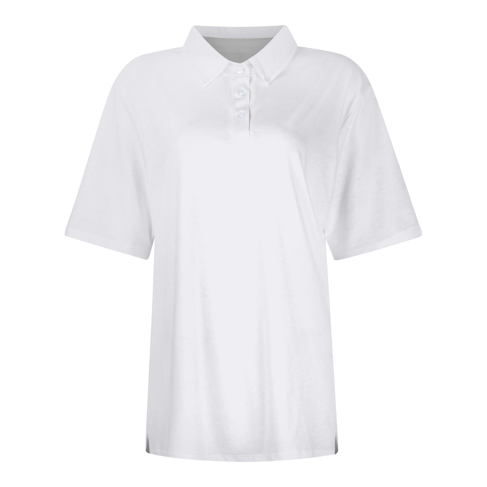 Top casual da donna polo in cotone a maniche corte con colletto camicie da lavoro slim fit camicette estive