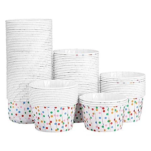 Operitacx 100pcs Polka Dot Ice Cream Cups Cover
