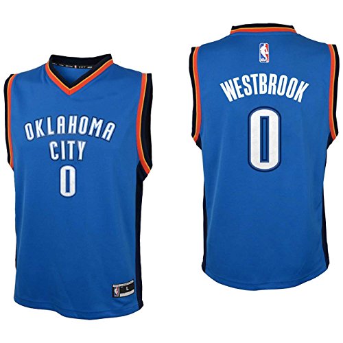 Outerstuff NBA Oklahoma City Thunder Russell Westbrook Youth Boys Replica Player Road Jersey, Small (8), Bright Royal