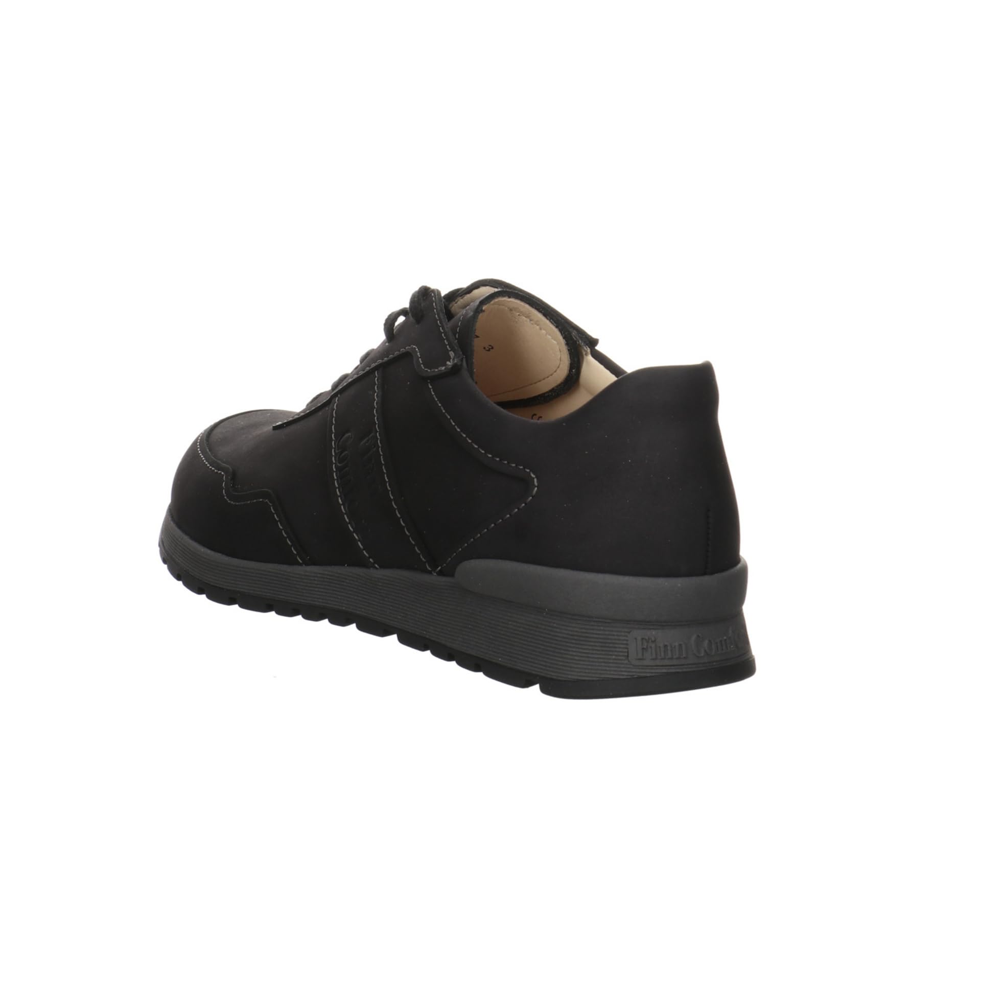 Finn Comfort Prezzo Scarpe basse da uomo con lacci, in pelle nabuk, per il tempo libero, eleganti, tinta unita Prezzo con lacci, larga, nubuck da uomo, Nero , 47 EU