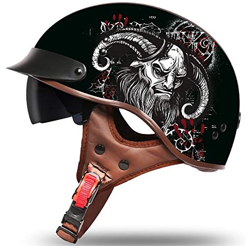 Casque moto vintage rétro demi-casque homologué pour hommes et femmes