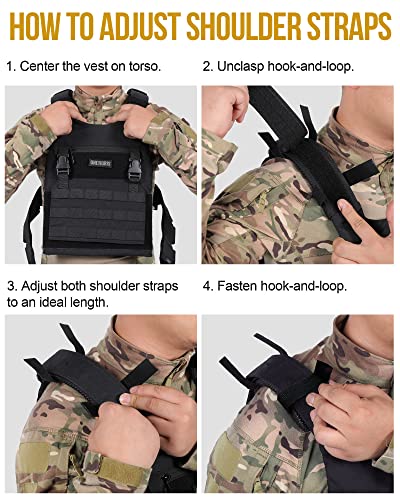 Image of OneTigis Low Profile Tactical MOLLE Vest, Adjustable Waist Airsoft Vest