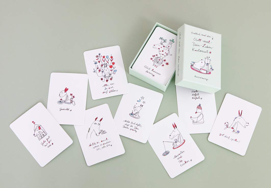 Chill-mal-Dein-Leben Kartenset 1-4 NEU - Entspannungskarte, 4x6 inches, Elegant, Relaxed