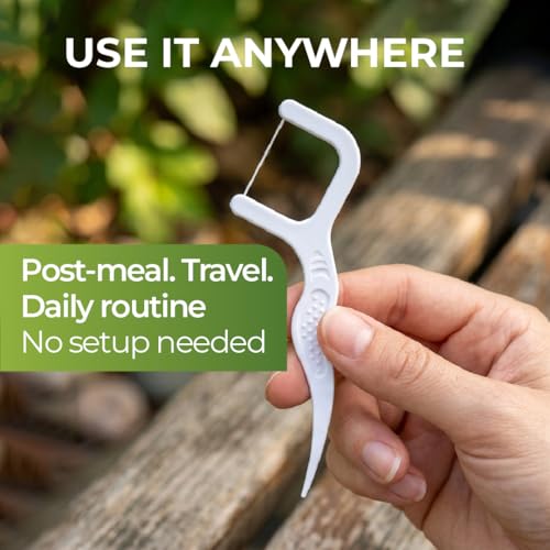 Image of Bentodent Toothpaste Biodegradable Dental Floss Picks- 30 Pcs Triple Cleaning Action