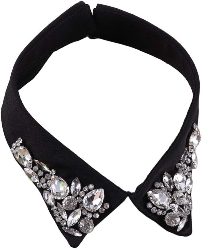 Psivika Rhinestones Lapel Fake Collar Detachable Shirt Collar Faux Collar