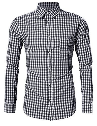Chemise à carreaux Oktoberfest slim fit noire pour homme KOJOOIN