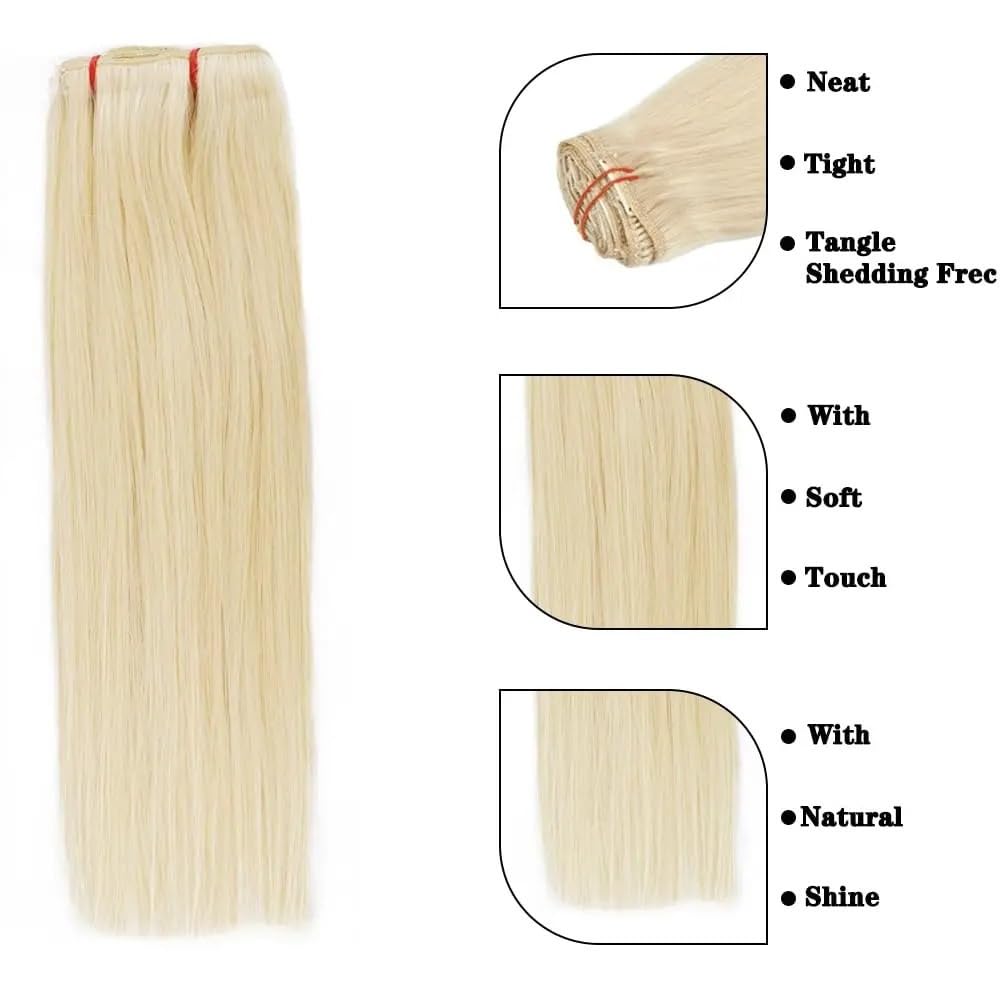 Nakładki na włosy dla kobiet Włosy naturalne, koronkowe, doczepiane, blond, nr 613, podwójnie tkane Messy Hair Bun Hairpiece(20inches,240gSet)
