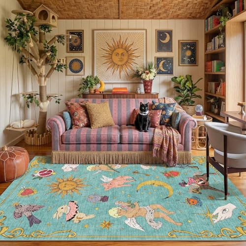 Tapete decorativo Kokia celestial 4x6 pies turquesa