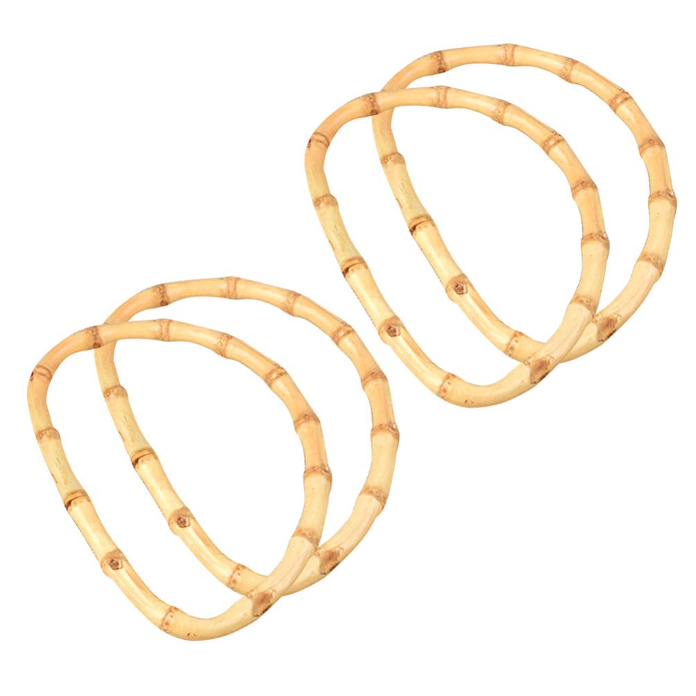 HEALLILY Crossbody Purse Strap 4PCS D Shape Purse Handles Bag Handle Replacement Handmade Bag Purse Making Handles for Handbag Crafting Accessories Satchel Purse-image-0