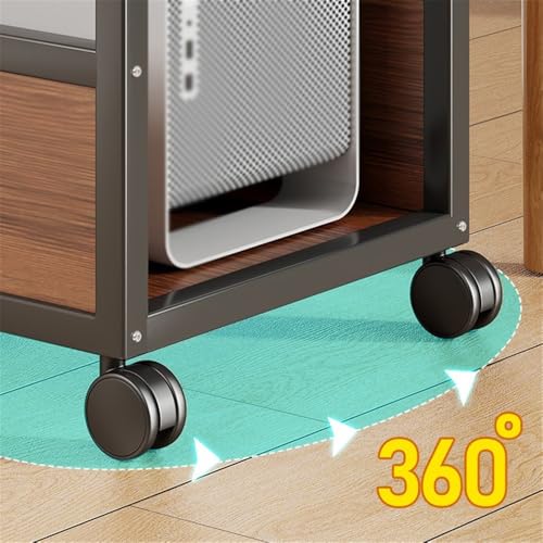 Soporte para CPU de 2 Niveles con Ruedas, Estante de Almacenamiento Móvil para CPU, Uso en Oficina y Hogar (Mediano) miniatura 4