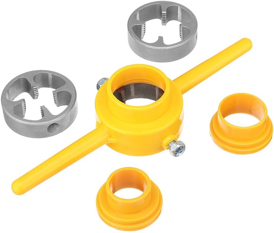 Pukido 6pcs NPT Die Set PVC Thread Tool Maker 1/2 3/4 1 Inch PVC Pipe