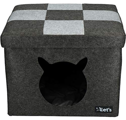 Zen Kat Lassen Sie Uns schlafen Pet Cube hell/dunkelgrau 44 x 43 cm