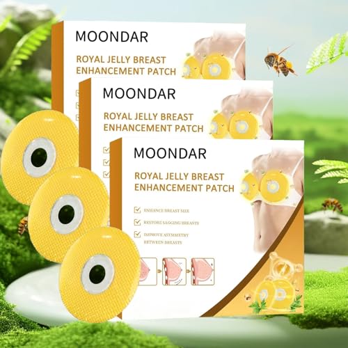 MOONDAR Royal Jelly Breast Enhancement Patch, Breast Enhancement Patch for Firming and Sagging Improvement (3 Boxes)