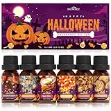 SNOWSEN Halloween Ätherisches Öle Set, Ätherische Öle für Diffuser, Duftöl Geschenkset, Seifenduftöl - Schokoladen Kürbiskuchen, Herbstkranz, Miskaramellen, Apfelwein, Karamelmais, Snickerdoodle