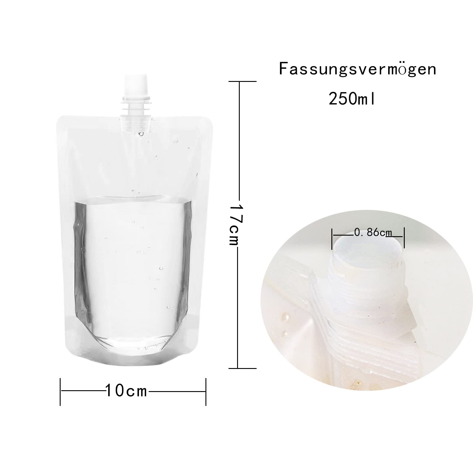 Lot De 30 Pochettes à Boisson Réutilisables - 150 Ml Et 300 Ml - PET/PE Alimentaire - Bouchon étanche - 4