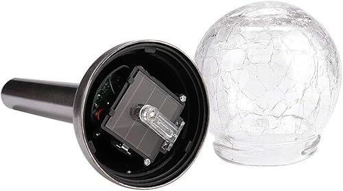 Miniatura 5 de TOPINCN 2 luces solares para exteriores, impermeables, para patio, estaca y bola redonda, luces LED de jardín con energía solar para patio, pasarela