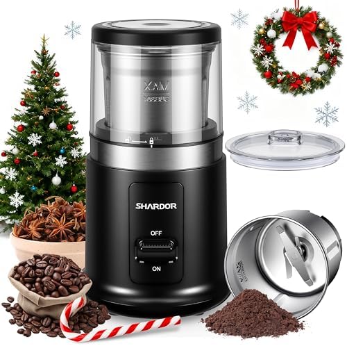 SHARDOR Coffee Grinder Electric,75g Removable Stainless Steel Cup...