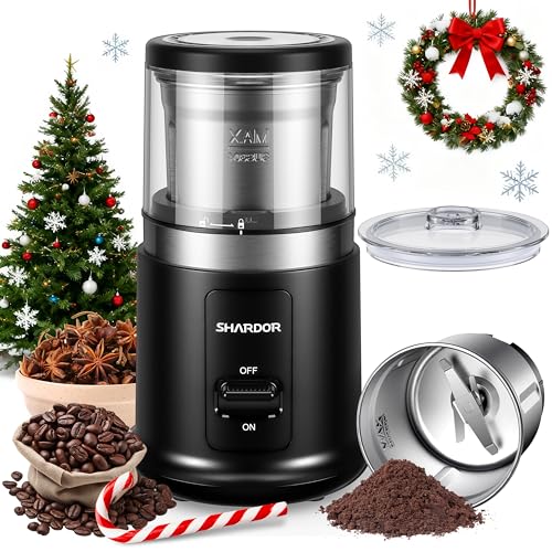 SHARDOR Kaffeemühle Elektrisch, 75g Füllmenge Gewürzmühle mit abnehmbarer Edelstahlschüssel, Coffee Grinder Für Kaffeebohnen, GewüRzen, Getreide, NüSsen Verwendet Werden SHARDOR Kaffeemühle Elektrisch, 75g Füllmenge Gewürzmühle mit abnehmbarer Edelstahlschüssel, Coffee Grinder Für Kaffeebohnen, GewüRzen, Getreide, NüSsen Verwendet Werden