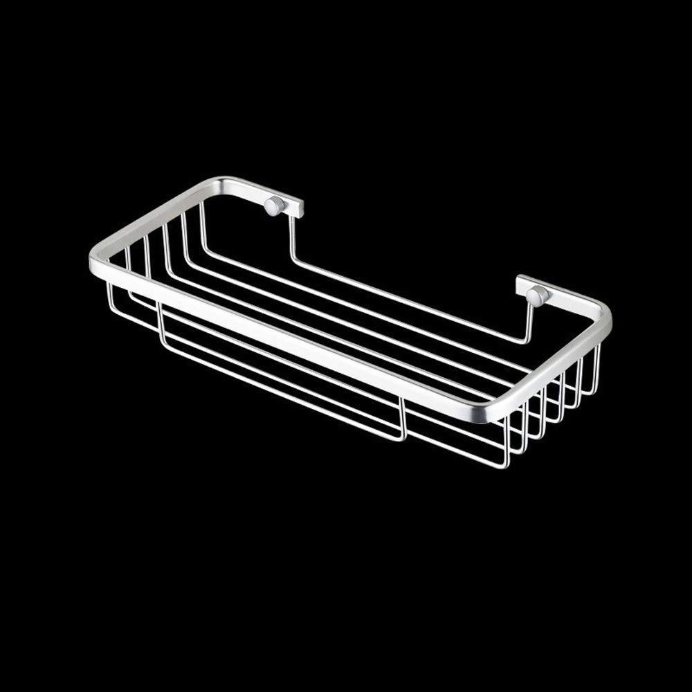 Estante organizador de aluminio para baño con cesta de jabón de drenaje, estante rectangular de almacenamiento para inodoro, ducha, estante de pared, decoración del hogar y accesorios de baño
