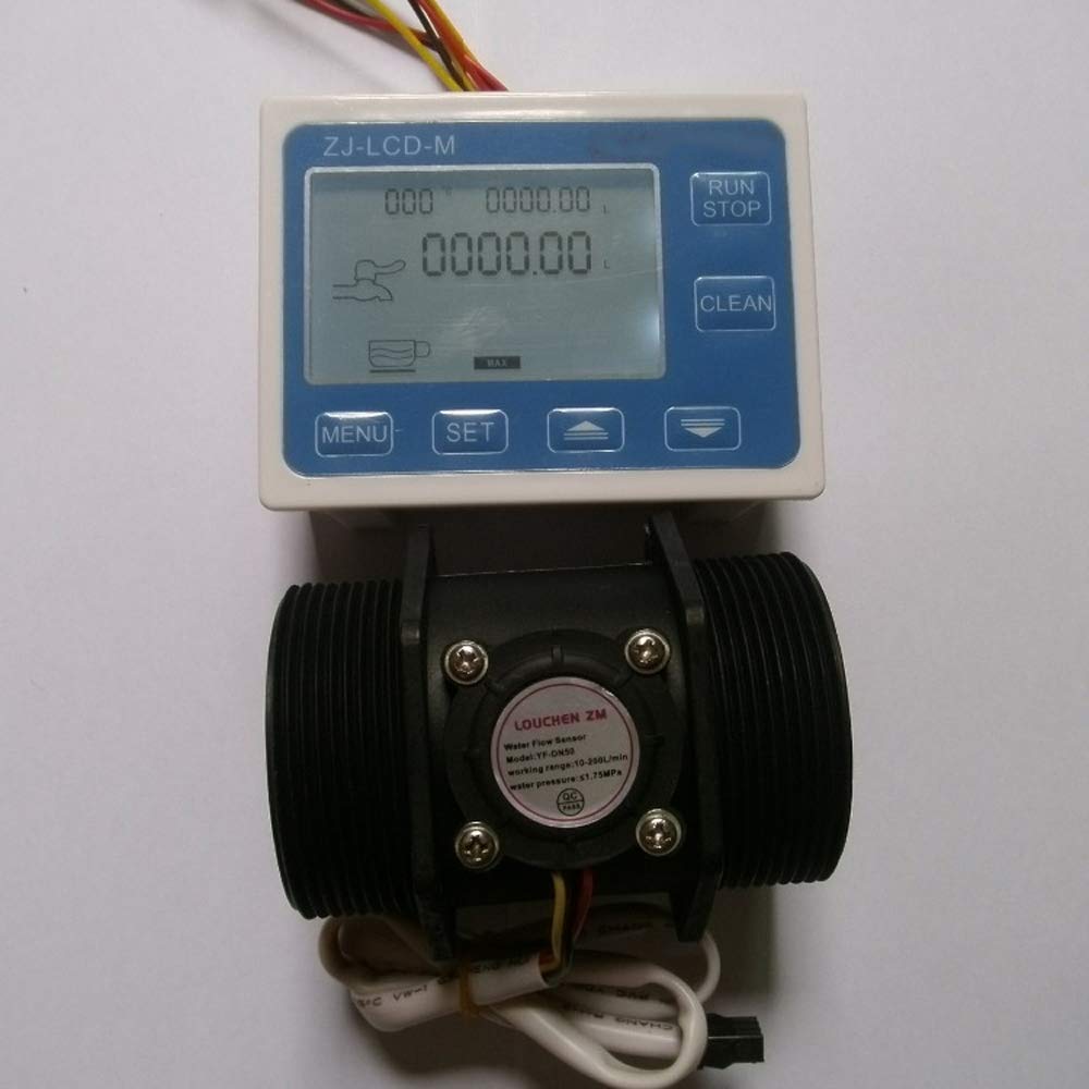 FBITE 2" inch DN50 Flow Rate Water Sensor Meter+LCD Digital Display Control Programmable