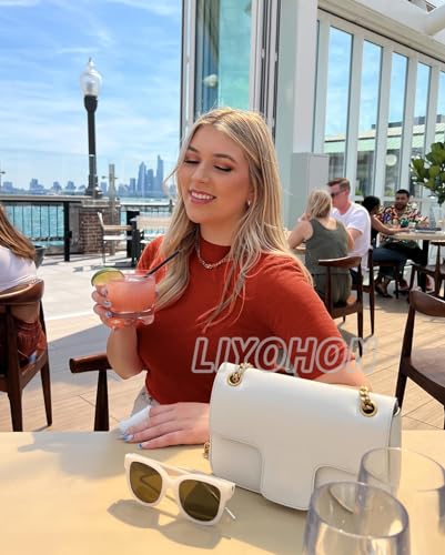 LIYOHON Womens Tops Dressy Casual Mock Turtleneck Business Short Sleeve T Shirts Going Out Tops 2025 - Image 5