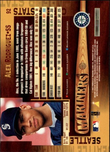 Amazon.com: 1997 Pinnacle Baseball Card #92 Alex Rodriguez