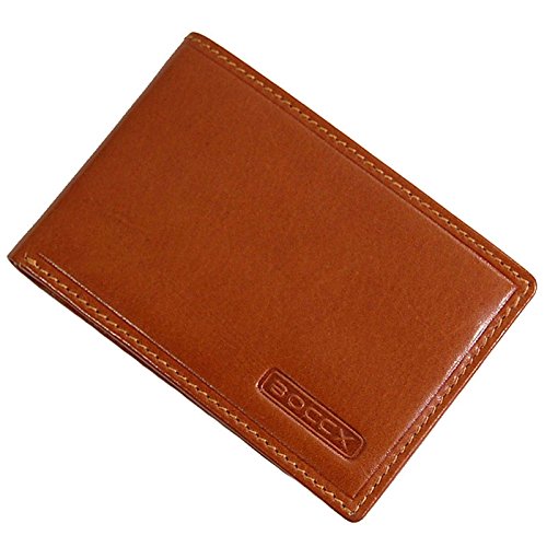 BOCCX kleine Herren Geldbörse Leder Portemonnaie Geldbeutel Mini Herrenbörse Börse 20020 GoBago (Cognac)