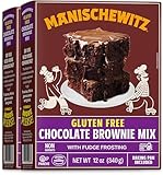 Manischewitz Gluten Free Chocolate Brownie Mix With Fudge Frosting 12oz (2 Pack) | Grain Free, Kosher for Passover, Baking Pan Included!