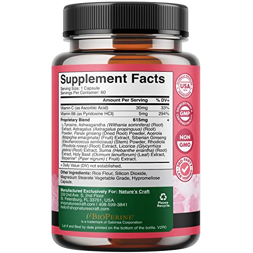 Natures Craft Bundle Of Herbal Menopause Supplement And Advanced Thyroid Support For Women With Ashwagandha - Perfect For Estrogen Balance - With Iodine L Tyrosine Rhodiola And Astragalus Root #TOP2