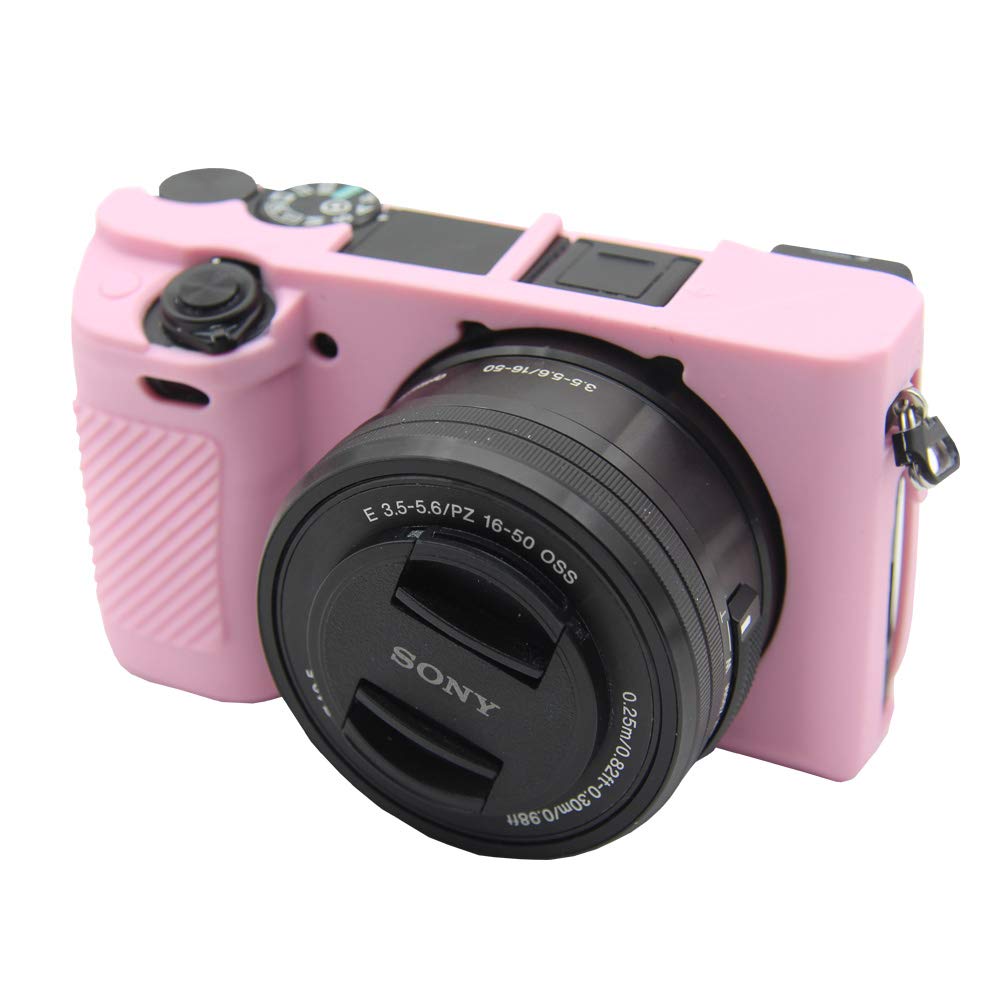 Easy Hood Case for Sony Alpha A6100 A6300 A6400 ILCE-6100 ILCE-6300 ILCE-6400 Digital Camera, Anti-Scratch Soft Silicone Housing Protective Cover Protector Skin (Pink)