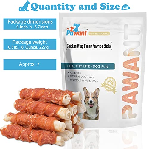Pawant PW-CRROLLS-227 Dog Treats Chicken Wrapped Rawhide Rolls Healthy Dog Chews Long Lasting thumb #3