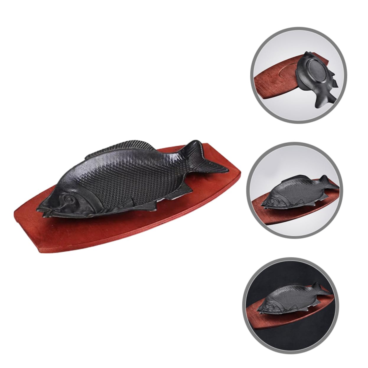 Alipis Plato De Pescado Parrilla De Hierro Bandeja para Cocinar Pescado para Barbacoas Familiares Plato Decorativo para Servir Comida