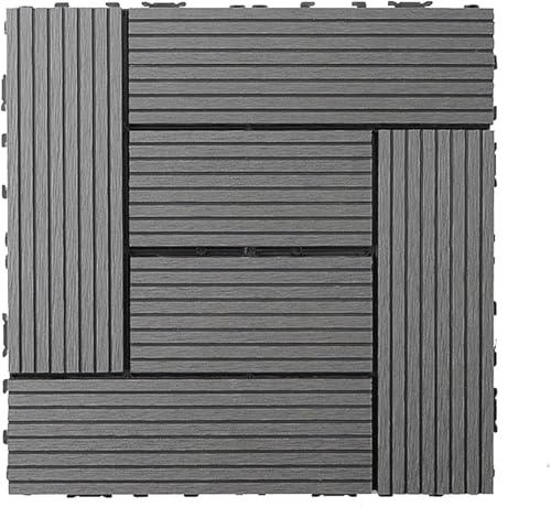 Dalles de terrasse emboîtables en bois composite S-Gray pour sol extérieur