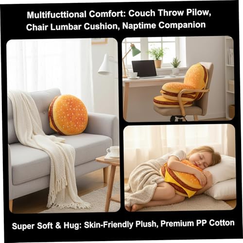 Oreiller peluche burger pour vos siestes et soirées canapé cocooning