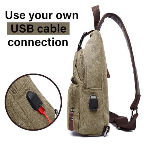 IT'SCARL Waterproof shoulder bag, crossbody bag, men's and women's suspender backpack, hiking backpack, multifunctional crossbody chest bag (green)3