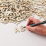 248 Pieces Wooden Letters Inch Crafts DIY Wood Letters Small Wood Letters DIY Painting Art Home Decor Spelling Learning Small Wooden Letters (1.2IN)