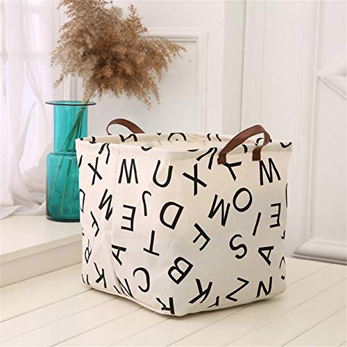 Image of AKOAK 1 Pack Waterproof Laundry Basket Cotton and Linen Folding Storage Basket, Children's Toys Storage Bag, Laundry Basket Underwear Storage Box
