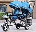 JINHH Triciclo Bebe Evolutivo, Carrito Doble para niños con Triciclo Doble Doble Asiento Giratorio reclinable 1-7 años de Carro de bebé