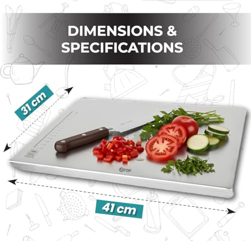 Image of Btop Stainless Steel Chopping Board, Corrosion Resistant, Waterproof, Rust-Proof, Professional Kitchen Equipment (Steel Countertop Big Chopping Board)
