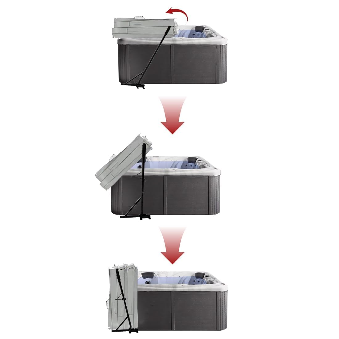 Whirlpool Deckelheber Abdeckungslifter,Abdeckungsheber,Abdeckung Lifter,Cover Lifter für Whirlpool,Hebevorrichtung für Whirlpoolabdeckung,Höhenverstellbarer Bereich 78-104cm