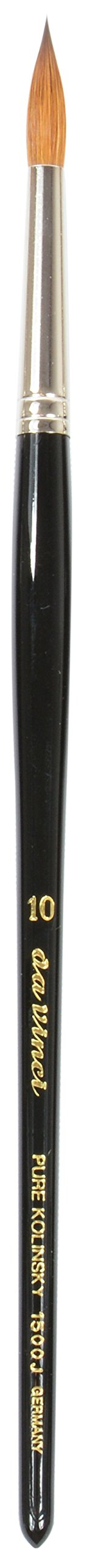da Vinci Watercolor Series 1500J Paint Brush, Round Kolinsky Red Sable with Black Handle, Size 10