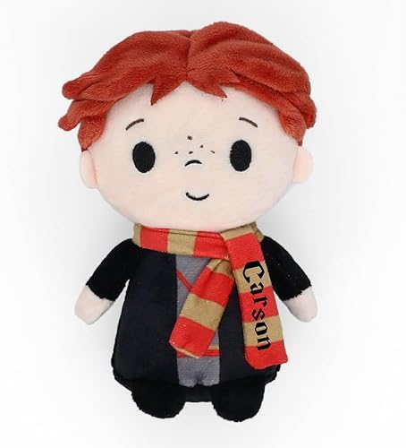 Harry Potter Puf de peluche Ron Weasley, con licencia oficial, recuerdo de estudiante de Hogwarts con nombre personalizado