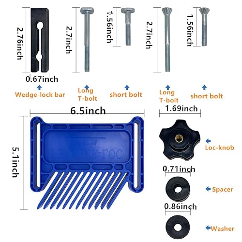 Featherboard Woodworking Tools, Safety Device Stackable Featherboard for Table Saws, Router Tables & Band Saw with Miter Slots, Miter Track, T-Slots, T-Track(2 Pcs) - Thumbnail 2
