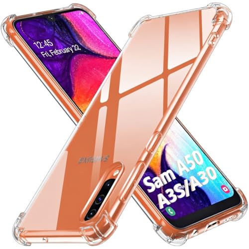 Image of Lustree Back Cover Transparent Case Compatible with Samsung Galaxy a50 | Clear + TPU Case with 4 Corner Air Cushion Protection & Camera Protection | Slim& Stylus Cover
