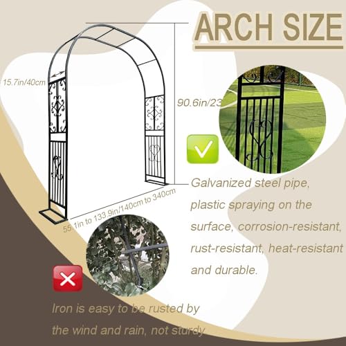 Arche de jardin avec cadre noir robuste et modulable - 4