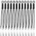 KJML DIY Paracord Keychain 12pcs Black Paracord Rope Keychain Bag Charm Braided Cord Rope Bag Charm for Purse Handmade Key Chain Backpack Handbag Decoration