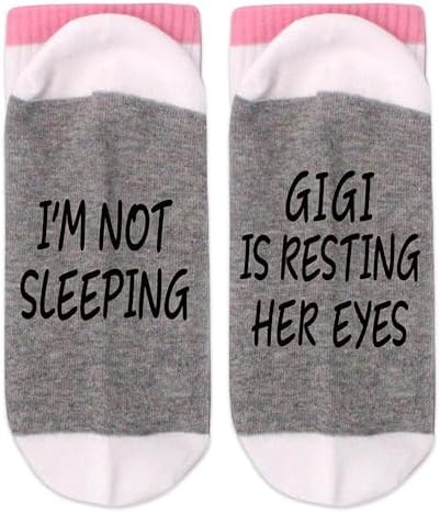 FujLoy I’m Not Sleeping, Resting Her Eyes Socks, Mimi Gifts, Mothers Day Birthday, Grandma Gifts Mom Gifts,Gifts For Her. image 4