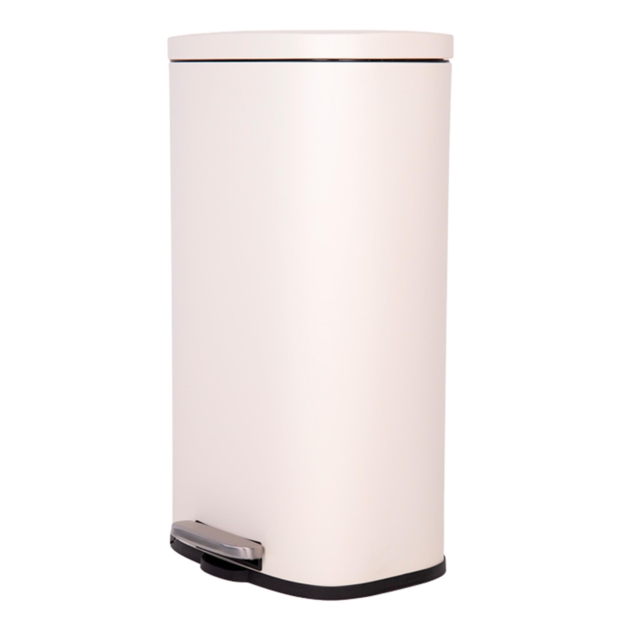 Cofan Cubo de Basura Beige con Pedal 5, 20 o 30 Litros, Cubo Interior, Papelera Metálica, Recubrimiento Antihuellas, Cierre Suave (1, Beige, 30 L)