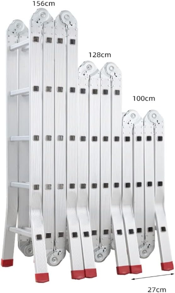 Telescoping Extension Ladder, Telescoping Ladders Eight-Legged Ladder Household Folding Telescopic Engineering Double-Sided Herringbone Thickening Ladder Lifting Aluminum Alloy for